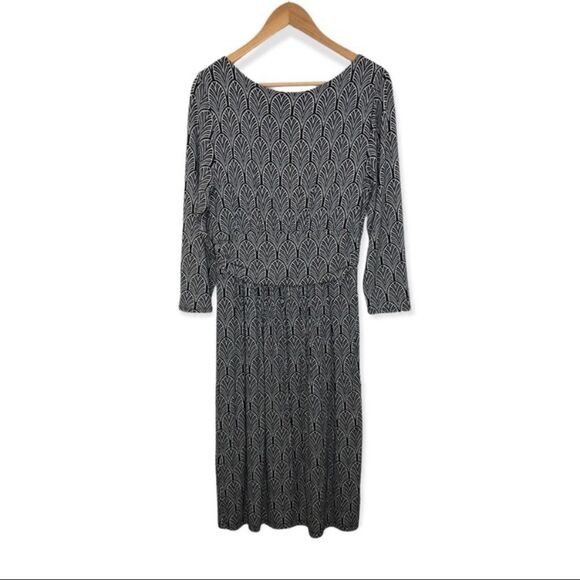 Anthro Maeve galena print 3/4 sleeve midi dress small - Picture 5 of 8